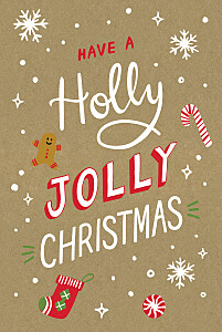Weihnachtskarten geschäftlich holly jolly (klappkarte) kraft Weihnachtskarten geschäftlich holly jolly (klappkarte) kraft