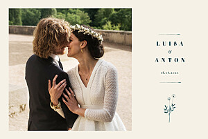 Dankeskarten hochzeit originell floral minimal (klappkarte) beige Dankeskarten hochzeit originell floral minimal (klappkarte) beige
