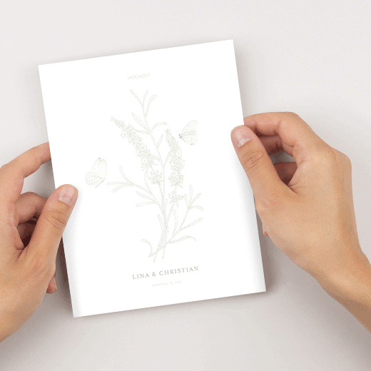 Hochzeitseinladungen Pflanzenwelt Hoch (Transparentpapier) Grün