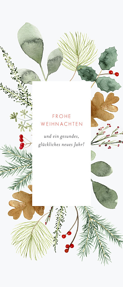 Weihnachtskarten Blumen Aquarell Rosemood