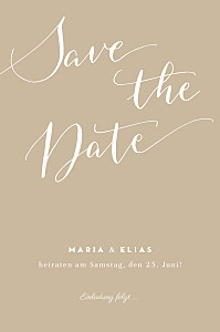 Save-the-date karten weiß swing beige Save-the-date karten weiß swing beige