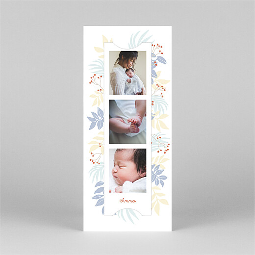 Geburtskarten Schlummertraum (Fotostreifen) Blau - Ansicht 2