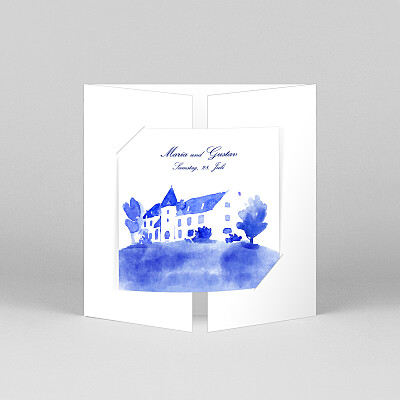 Hochzeitseinladungen vintage wasserfarben (duo) weiß Hochzeitseinladungen vintage wasserfarben (duo) weiß