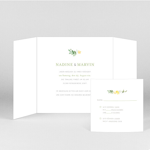 Hochzeitseinladungen Englischer Garten (Duo) Grün - Ansicht 2 Hochzeitseinladungen Englischer Garten (Duo) Grün - Ansicht 2