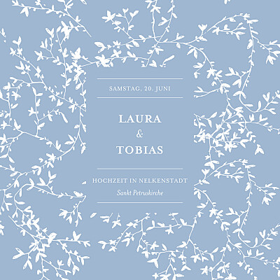 Hochzeitseinladungen Zarte poesie (klappkarte) blau finition Hochzeitseinladungen Zarte poesie (klappkarte) blau finition