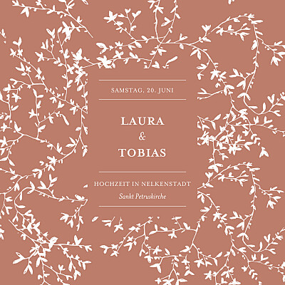 Hochzeitseinladungen Zarte poesie (klappkarte) terrakotta finition Hochzeitseinladungen Zarte poesie (klappkarte) terrakotta finition