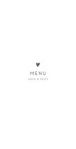 Menükarte elegant herz weiß Menükarte elegant herz weiß