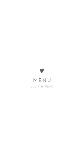 Menükarte Elegant Herz Weiß - Seite 1 Menükarte Elegant Herz Weiß - Seite 1