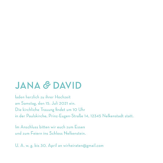 Hochzeitseinladungen Aquarell (Klappkarte) Blau - Seite 3 Hochzeitseinladungen Aquarell (Klappkarte) Blau - Seite 3