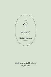 Menükarten taufe floral minimal grün Menükarten taufe floral minimal grün