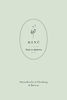 Menükarten taufe floral minimal grün Menükarten taufe floral minimal grün