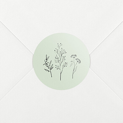 Aufkleber taufe floral minimal grün Aufkleber taufe floral minimal grün
