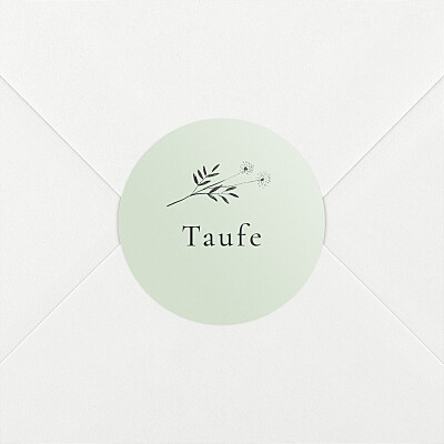 Aufkleber taufe floral minimal grün Aufkleber taufe floral minimal grün