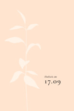Antwortkarte Hochzeit Ikebana (Hoch) Rosa