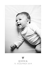 Geburtskarten Elegant Herz Hochformat 4 Pages Weiß
