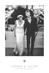 Hochzeitseinladungen Elegant Herz Hochformat 4 Pages Weiß