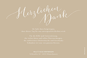 Dankeskarten hochzeit weiß swing (lang) sand Dankeskarten hochzeit weiß swing (lang) sand