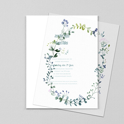 Hochzeitseinladungen weiß wildblumen (transparentpapier) rosa Hochzeitseinladungen weiß wildblumen (transparentpapier) rosa
