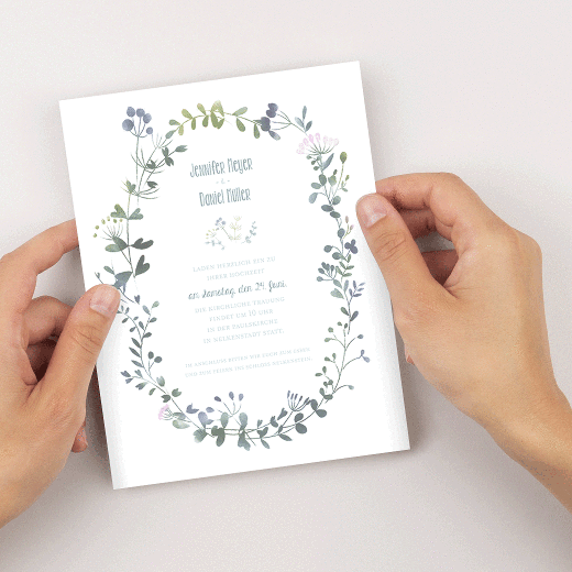 Hochzeitseinladungen Wildblumen (Transparentpapier) Rosa