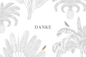 Dankeskarten Paradiesvogel (Taufe) Schwarz Dankeskarten Paradiesvogel (Taufe) Schwarz