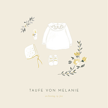 Taufeinladungen mein taufkleid gelb Taufeinladungen mein taufkleid gelb