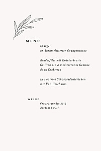 Menükarten taufe kleiner sprössling weiß Menükarten taufe kleiner sprössling weiß