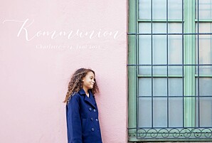 Einladungskarten kommunion & konfirmation kalligraphie (lang) weiß Einladungskarten kommunion & konfirmation kalligraphie (lang) weiß