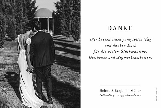 Dankeskarten Hochzeit Sweet Moments (Lang) Weiß - Rückseite Dankeskarten Hochzeit Sweet Moments (Lang) Weiß - Rückseite
