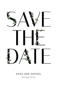 Save-the-date karten mit foto blumenbuchstaben (foto) weiß Save-the-date karten mit foto blumenbuchstaben (foto) weiß