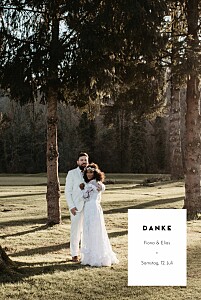Dankeskarten hochzeit modern kartusche weiß Dankeskarten hochzeit modern kartusche weiß