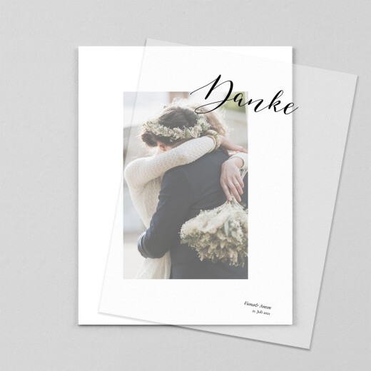 Dankeskarten Hochzeit Raffiniert (Transparentpapier) Weiß - Ansicht 1 Dankeskarten Hochzeit Raffiniert (Transparentpapier) Weiß - Ansicht 1