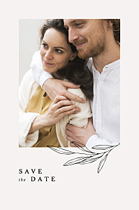 Save-the-date karten mit foto zarter ast beige Save-the-date karten mit foto zarter ast beige