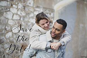 Save-the-date karten mit foto bloomy weiß Save-the-date karten mit foto bloomy weiß