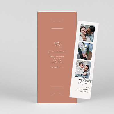 Save-the-date karten zarter ast (fotostreifen) blush Save-the-date karten zarter ast (fotostreifen) blush