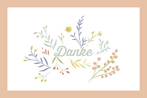 Dankeskarten klassisch sommerzweige aprikose Dankeskarten klassisch sommerzweige aprikose