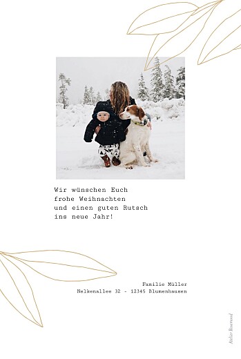 Weihnachtskarten Frühlingsanfang Gelb - Rückseite Weihnachtskarten Frühlingsanfang Gelb - Rückseite