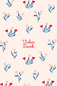 Dankeskarten mädchen blumengarten rot Dankeskarten mädchen blumengarten rot
