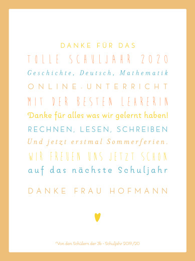 Poster groß Unser Schuljahr Orange - Ansicht 2 Poster groß Unser Schuljahr Orange - Ansicht 2