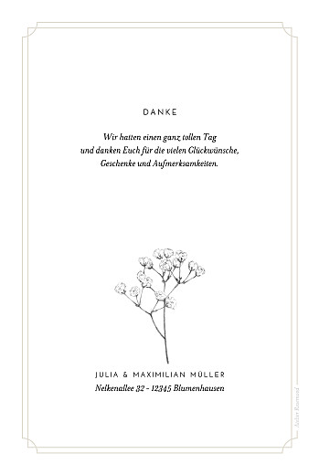 Dankeskarten Hochzeit Botanik (Hoch) Beige - Rückseite Dankeskarten Hochzeit Botanik (Hoch) Beige - Rückseite