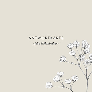 Antwortkarte hochzeit botanik beige Antwortkarte hochzeit botanik beige