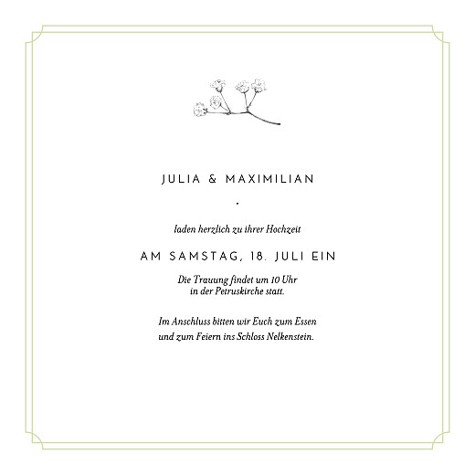 Hochzeitseinladungen Botanik (Klappkarte) Grün - Seite 3 Hochzeitseinladungen Botanik (Klappkarte) Grün - Seite 3