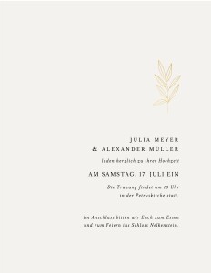 Hochzeitseinladungen Zarter ast (gold) hoch beige Hochzeitseinladungen Zarter ast (gold) hoch beige