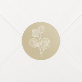 Aufkleber Geburt Eukalyptuszweige Beige