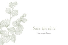 Save-the-Date Karten Eukalyptuszweige Grün