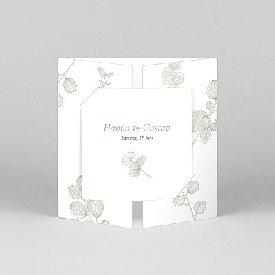 Hochzeitseinladungen grün eukalyptuszweige (großes duo) grün Hochzeitseinladungen grün eukalyptuszweige (großes duo) grün