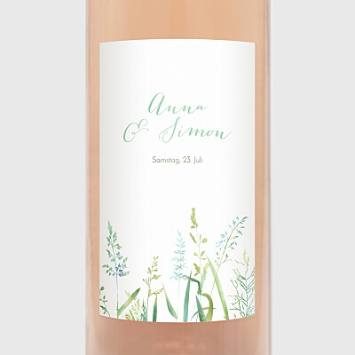 Flaschenetiketten hochzeit sommerwiese grün Flaschenetiketten hochzeit sommerwiese grün