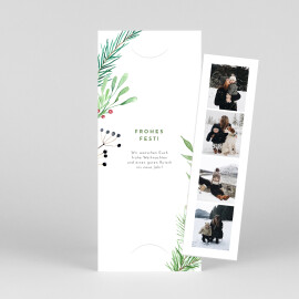 Weihnachtskarten Weihnachtsbeeren (Fotostreifen) Grün