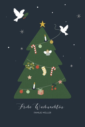 Weihnachtskarten O Tannenbaum Blau - Seite 1