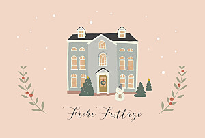 Weihnachtskarten cottage rosa Weihnachtskarten cottage rosa