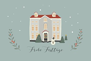Weihnachtskarten geschäftlich ohne foto cottage grün Weihnachtskarten geschäftlich ohne foto cottage grün